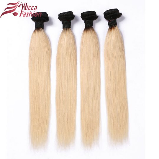 Dream Beauty Ombre Peruvian Hair Straight Hair Bundles 1 PC 1B/613 ombre Blonde Non-Remy Human Hair Extensions 8-28 Inches