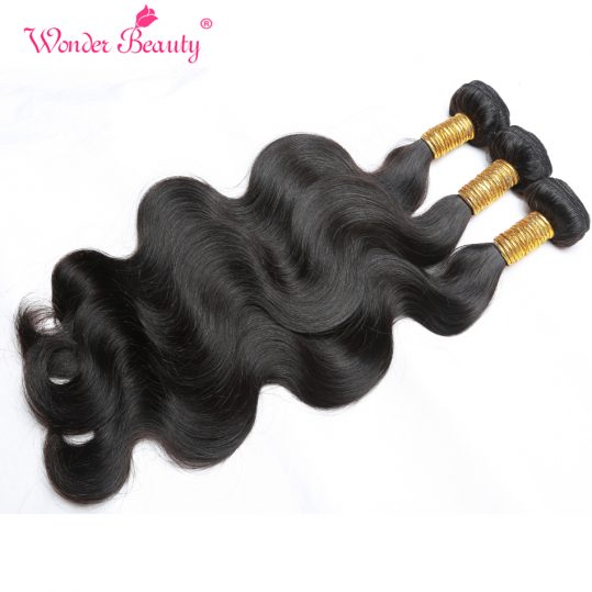 Wonder Beauty Peruvian Body Wave Non-Remy Human Hair Bundle 1 Piece Only Natural Color 8-26 Inch Hair Weaving