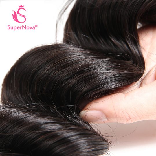 Supernova hair Peruvian 1 piece Loose Deep 100% Human Hair Bundles Natural Black Color Non-Remy Hair Free Shipping