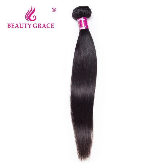 Beauty Grace Peruvian Straight Hair 1 Bundle Natural Color 100% Non-Remy Human Hair Weaving 8-28 Inch