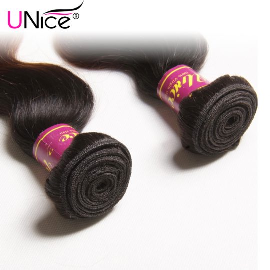 UNICE Hair Ombre Human Hair Extensions Color 1B/4/27 Peruvian Body Wave Hair Weave Non Remy Hair Bundles 1 Piece Can Be Mixed