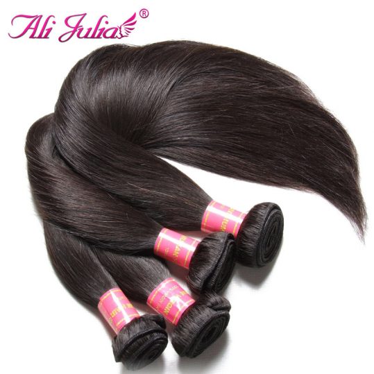 Ali Julia Hair Peruvian Hair Straight 8-30 Inch Human Hair Bundles One Piece Non Remy Can Choose 3 or 4 Bundles or Mixed Inch