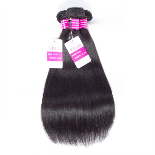 Yelo Peruvian Straight Hair Bundles Non-Remy Human Hair Weaves 100% Natural Weave Hair Extensions 1 Piece Can Buy 3 or 4 Bundles