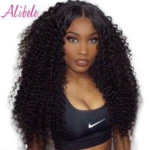 Alibele Peruvian Deep Curly Hair Weave Bundles 100% Human Hair Weaving Natural Color Non Remy Hair Extensions 10-28inch Can Dyed