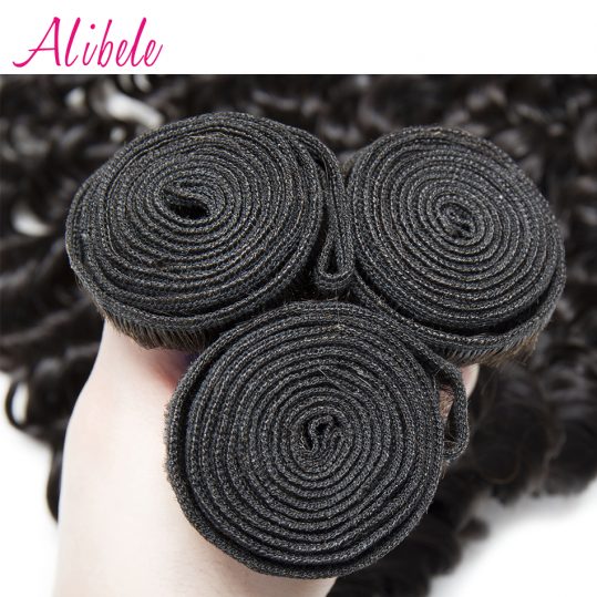 Alibele Malaysian Curly Weave Hair Bundles 100G/Piece Natural Color 100% Human Hair Can Be Dyed Remy Hair Extensions 10~28inch