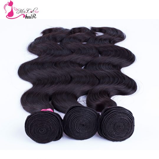 Malaysian Hair Body Wave 100% Human Hair Ms Cat Hair Products Natural Black Remy Hair Weave Bundles Free Shipping