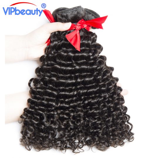 Vip beauty Malaysian deep curly remy hair bundles 1pcs/lot hair extension human hair bundles can buy 3 or 4 bundles