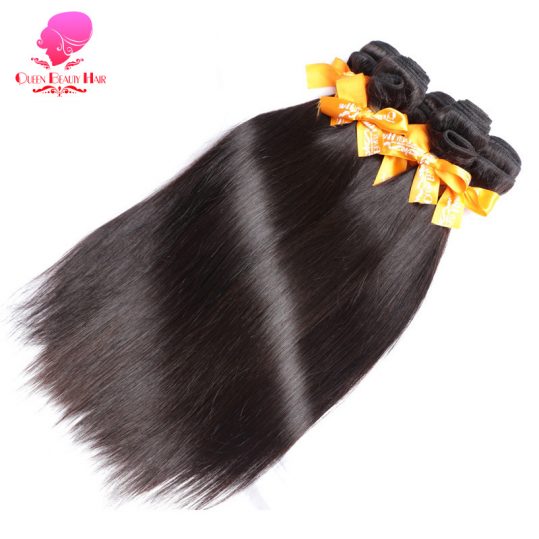QUEEN BEAUTY HAIR Products Malaysian Remy Hair Straight Human Hair Weave Bundles 1 Piece Natural Black Hair Color Free Shipping