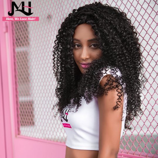 Jvh Malaysian Kinky Curly Hair Weave Human Hair Bundles Natural Color 100% Remy Hair Extensions 16inch-28inch