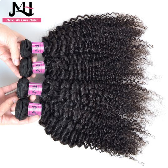 Jvh Malaysian Kinky Curly Hair Weave Human Hair Bundles Natural Color 100% Remy Hair Extensions 16inch-28inch