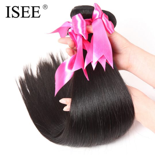ISEE Malaysian Straight Hair Weave Human Hair Bundles 10-26 inch Remy Hair Extension Nature Color Free Shipping