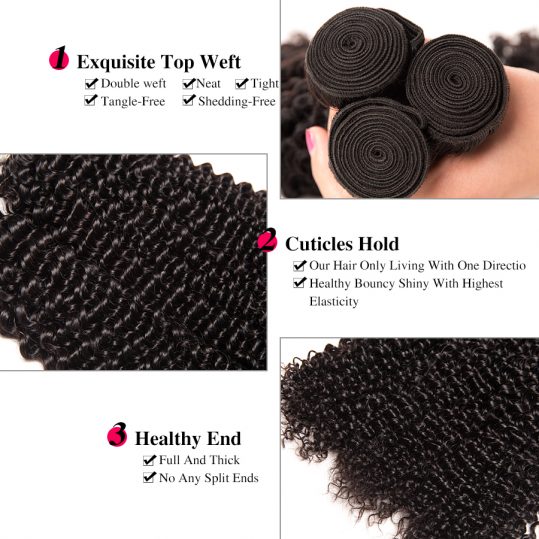 Wonder girl Malaysian Kinky Curly Weave Human Hair Bundles Remy Hair Eextension 10"-28" Natural Color 1PC