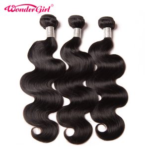 Wonder girl Hair Malaysian Body Wave Bundles 100% Remy Human Hair Bundles 10-28 inch Natural Color Hair Extension No Shedding