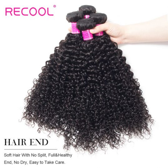 Malaysian Kinky Curly Virgin Hair 10-28 Inch Recool Human Hair Bundles 100g/Peice Natural  Color Human Hair Extensions