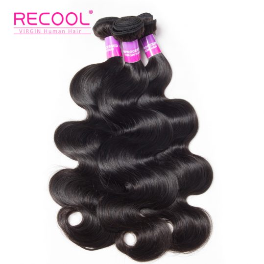 Recool Malaysian Virgin Hair Body Wave Bundles 100% Unprocessed Human Hair Weave Bundles Natural Color Hair Extension Can Dyed