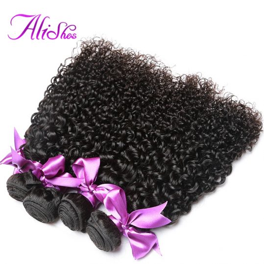 Alishes Hair Malaysian Curly Hair Weave 100% Human Hair Bundles Natural Color Non-Remy Hair Extension 8-28 inch Free Shipping