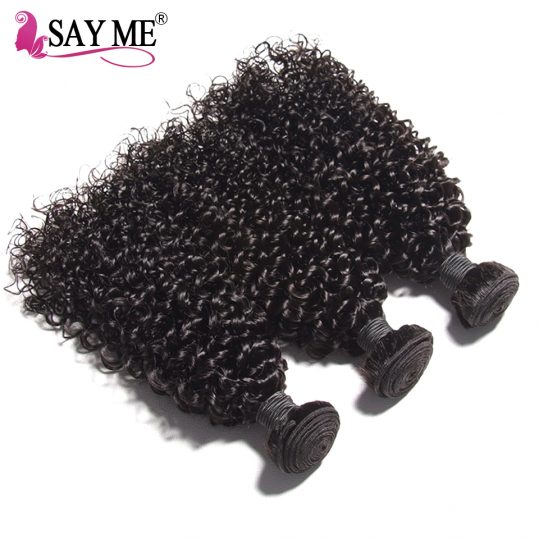 1 PC Malaysian Kinky Curly Weave Human Hair Bundles Natural Color Hair Extensions Can Buy 3 or 4 Bundle Non Remy SAY ME Hair
