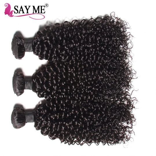1 PC Malaysian Kinky Curly Weave Human Hair Bundles Natural Color Hair Extensions Can Buy 3 or 4 Bundle Non Remy SAY ME Hair