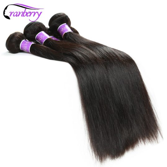 Cranberry Hair Store Malaysian Straight Hair Weave Bundles Natural 100% Human Hair Bundles Extensions Double Weft Non Remy Hair