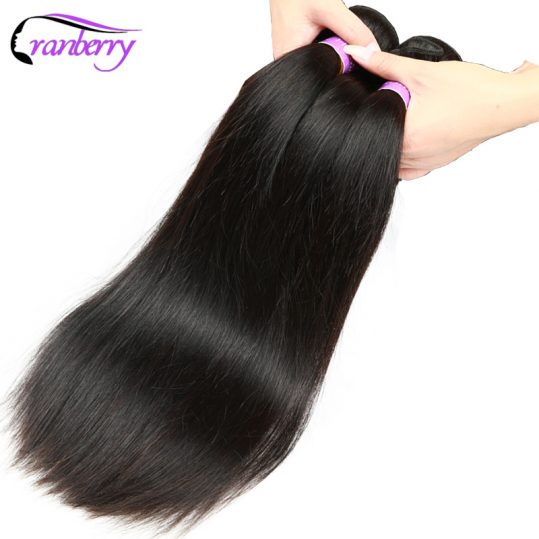 Cranberry Hair Store Malaysian Straight Hair Weave Bundles Natural 100% Human Hair Bundles Extensions Double Weft Non Remy Hair