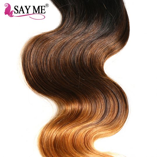 SAY ME Malaysian Body Wave 1b/4/30 Non Remy Can Buy 3 or 4 Bundles Ombre Human Hair Weave Bundles With Lace Frontal Closure