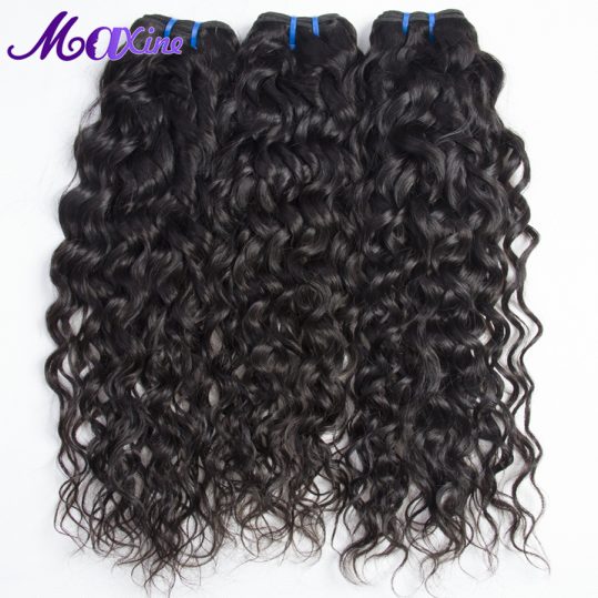 Maxine Hair Malaysian Water Wave 1 Piece 100% Human Hair Weave Bundles Non Remy Hair Extensions 1B Can Be Dyed And Straightened