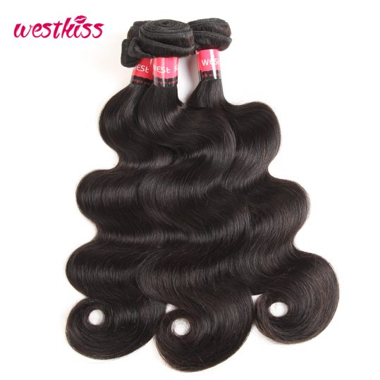 West Kiss 100% Human Hair Products 1 Bundle Malaysian body wave Hair Weaving 8-30 inch Natural Black Non-Remy Hair Extensions