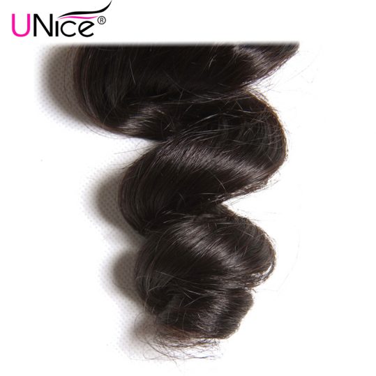 UNice Hair Company Malaysian Loose Wave Bundles 1Piece 100% Human Hair Extension Natural Color Non Remy Hair Weave Free Shipping