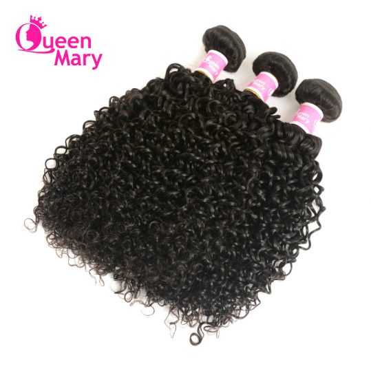Queen Mary Malaysian Kinky Curly Hair Weave Bundles 100% Human Hair Weaving Natural Color Non-Remy Hair Bundles Free Shipping