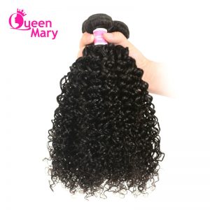 Queen Mary Malaysian Kinky Curly Hair Weave Bundles 100% Human Hair Weaving Natural Color Non-Remy Hair Bundles Free Shipping