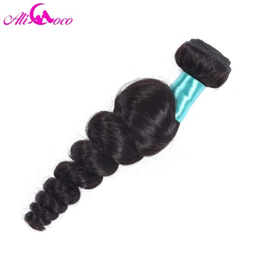 Ali Coco Malaysian Loose Wave Hair Bundles Natural Color 1 Piece 100% Human Hair Weave Non-Remy Hair Can Be Dyed