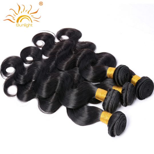 Sunlight Malaysian Body Wave Hair 100% Human Hair Weave Bundles Non Remy Hair Weaving 1PC Natural Black Can Buy 3 or 4 Bundles
