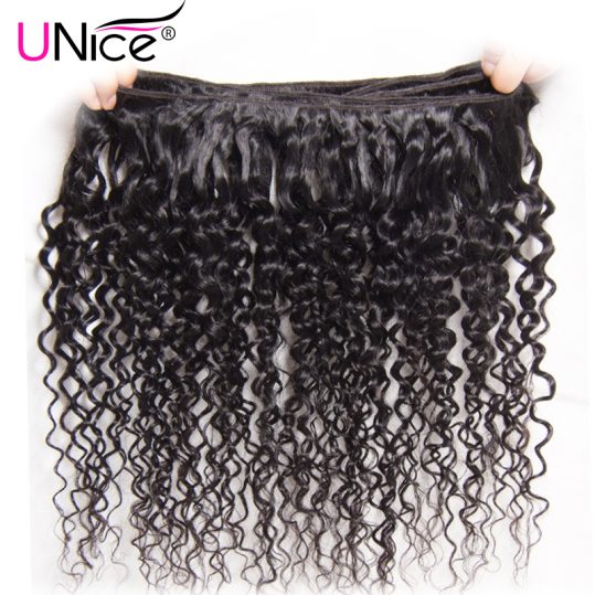 UNICE HAIR Malaysian Curly Weave Human Hair 1 Piece Non-Remy Hair Bundles 100% Natural Color Hair Weaving Free Shipping 8-26inch