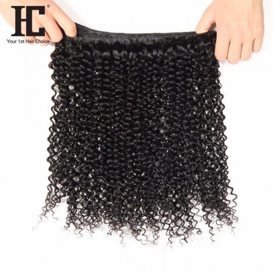 HC Malaysian Kinky Curly Hair Weave 10-28 Inch Natural Color 100% Human Hair Bundles One Piece Non Remy Buy 3pcs Closure