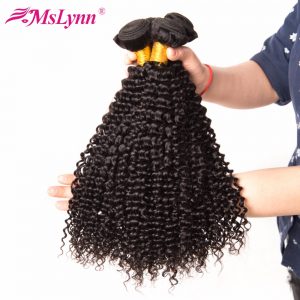 Malaysian Hair Bundles Afro Kinky Curly Hair Weave Bundles Human Hair Mslynn Non Remy Hair Extension Can Buy 3 or 4 Pieces