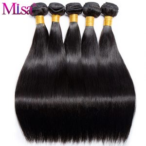 Mi Lisa Malaysian Straight Hair 100% Human Hair Weave Bundle Non Remy Hair Extensions Bouncy No Split End Can Buy 3 or 4 Bundles