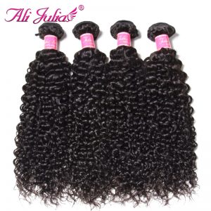 Ali Julia Hair Malaysian Curly Weave Human Hair Bundles Natural Color Free Shipping 8-26 Inches Non Remy One Piece