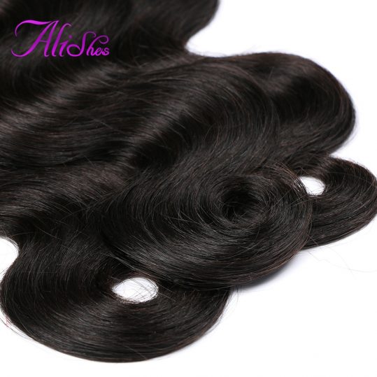 Alishes Hair Malaysian Body Wave Bundles Natural Color Non-Remy Hair Weave 100% Human Hair Bundles Free Shippping