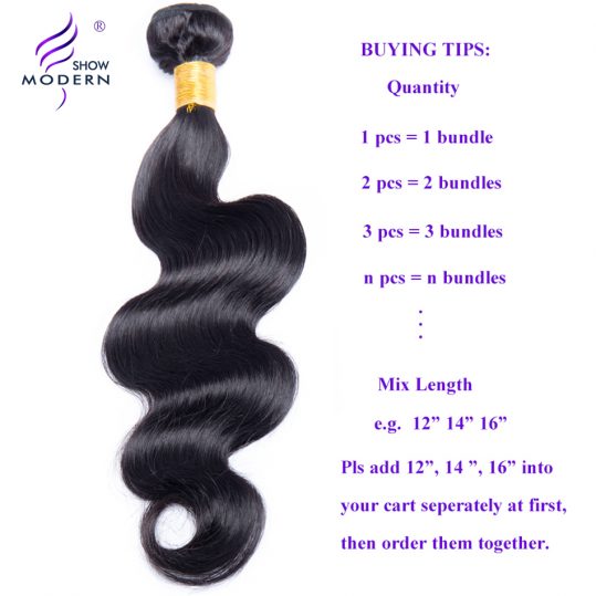 Modern Show Hair Malaysian Body Wave Human Hair Bundles Hair Weave Non Remy Hair Extensions 1Pcs 10-28inch Can Buy 3/4 Bundles