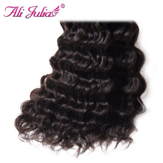 Ali Julia Hair Malaysian Deep Wave Human Non Remy Hair Bundles 12''-26'' Natural Color 1 Piece Extension
