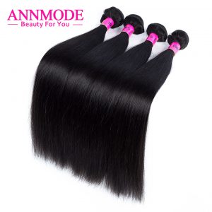 [Annmode] Malaysian Straight Hair  For a pcs Free Shipping Natural Color Non-remy Human Hair Can Buy 1/2/3/4/5/6/7 bundles