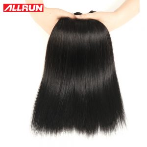 Allrun Hair Malaysian Straight Hair Weave 100% Human Hair Bundles No Tangle And Shed 8-28 Inch Non Remy Hair Extensions