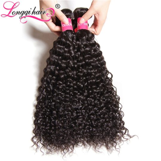 Longqi Hair Malaysian Curly Hair Bundles 1pc 8''-26'' 100% Human Hair Weaving Non Remy Hair Natural Color Can Buy 3 or 4 pcs