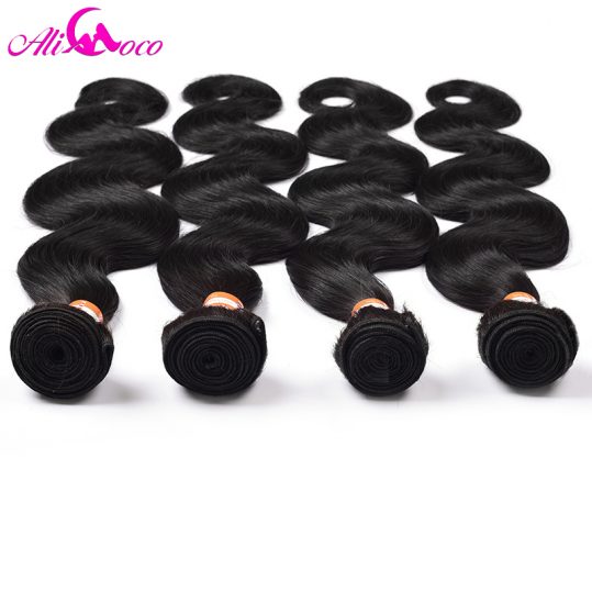 Ali Coco Malaysian Body Wave 1 Piece 100% Human Hair Weave Bundles Non Remy Hair Free Shipping Machine Double Weft