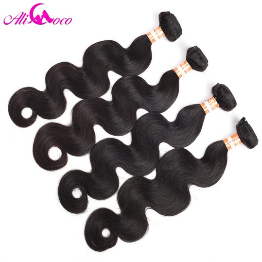 Ali Coco Malaysian Body Wave 1 Piece 100% Human Hair Weave Bundles Non Remy Hair Free Shipping Machine Double Weft