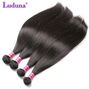 Luduna Malaysian Straight Hair Human Hair Weave Bundles Non-remy Hair Extensions two Color Can Be Chosen Can Buy 3 or 4 Bundles