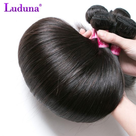 Luduna Malaysian Straight Hair Human Hair Weave Bundles Non-remy Hair Extensions two Color Can Be Chosen Can Buy 3 or 4 Bundles