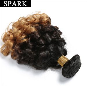 Spark 1B/4/27 3 Tone Ombre Malaysian Bouncy Curly Hair Bundles 12-26 inch 1 Bundle non remy Human Hair Extensions Free Shipping