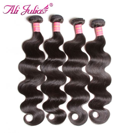Ali Julia Hair Malaysian Body Wave Bundles Human Hair Weave 8-30 inches Hair Extension Non Remy Can Buy 3 or 4 Bundles and Mixed