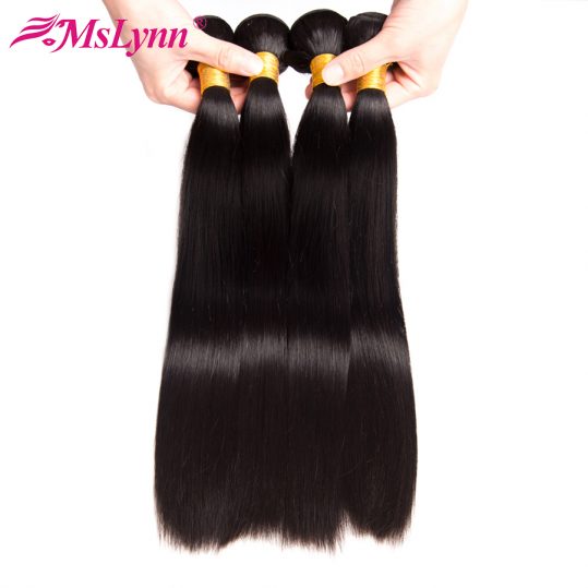 Mslynn Malaysian Straight Hair Human Hair Weave Bundles Natural Color 10"-28" Non Remy Hair Extension 1PC Can Be Dyed